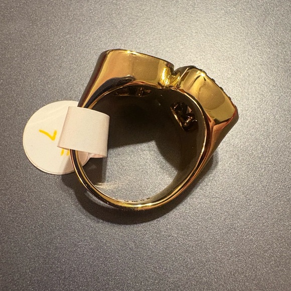 Statement Ring! Modern Maven Black Onyx Gold Plated Ring - Picture 5 of 5